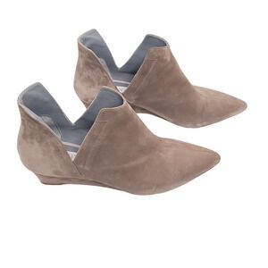 Viajiyu Booties Kenzie Taupe Wedge suede Leather Women's Size 7.5 US